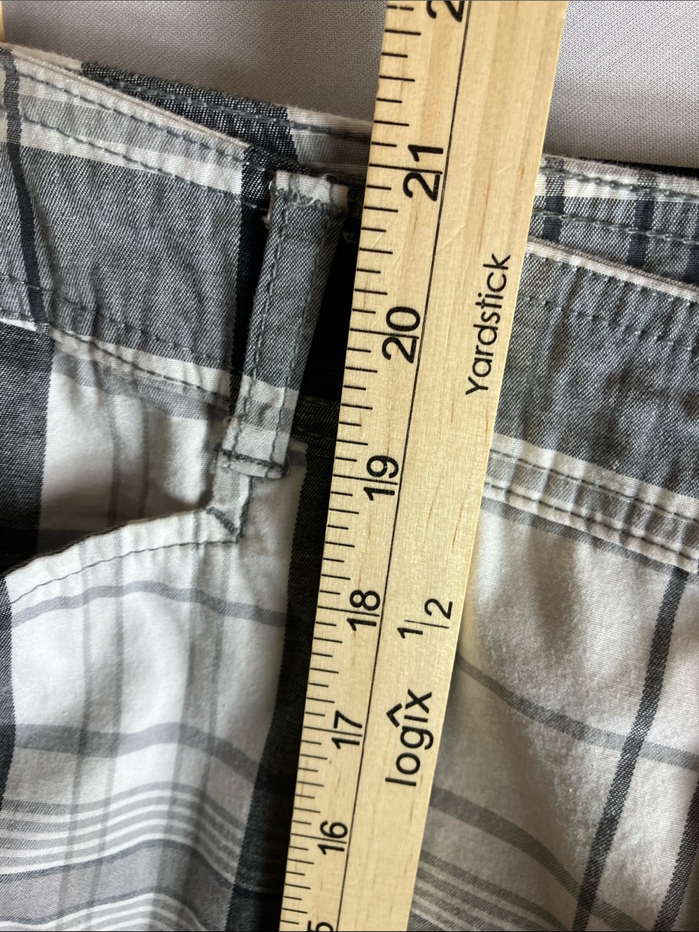 St. John's Bay Black and White Plaid Flat-Front Shorts - Picture 5 of 9